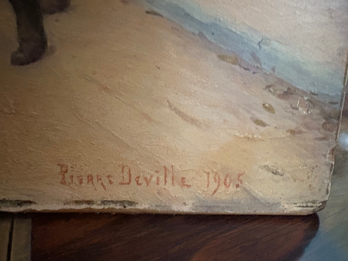 Oil On Panel Pierre Deville 1905-photo-4