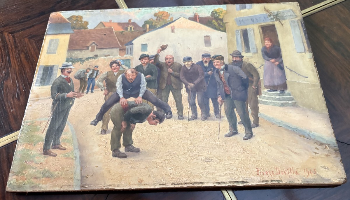 Oil On Panel Pierre Deville 1905-photo-6