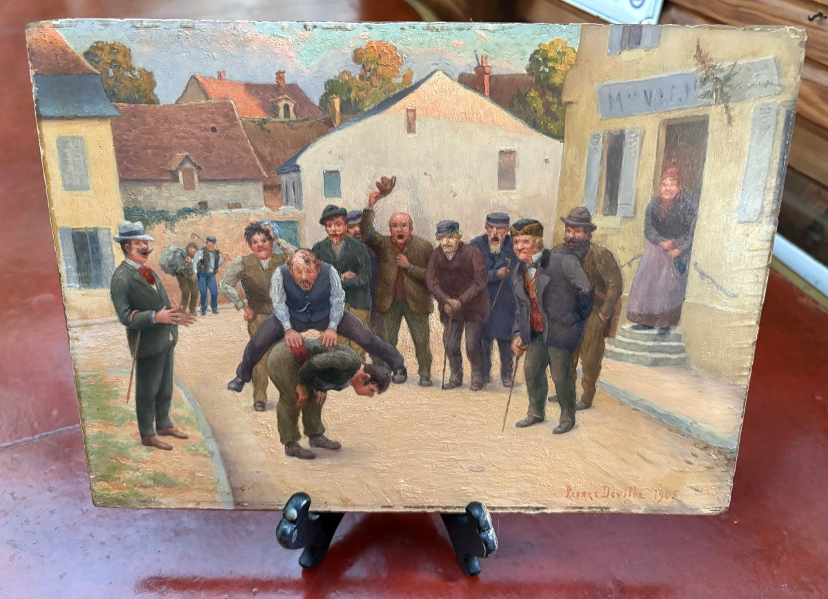 Oil On Panel Pierre Deville 1905