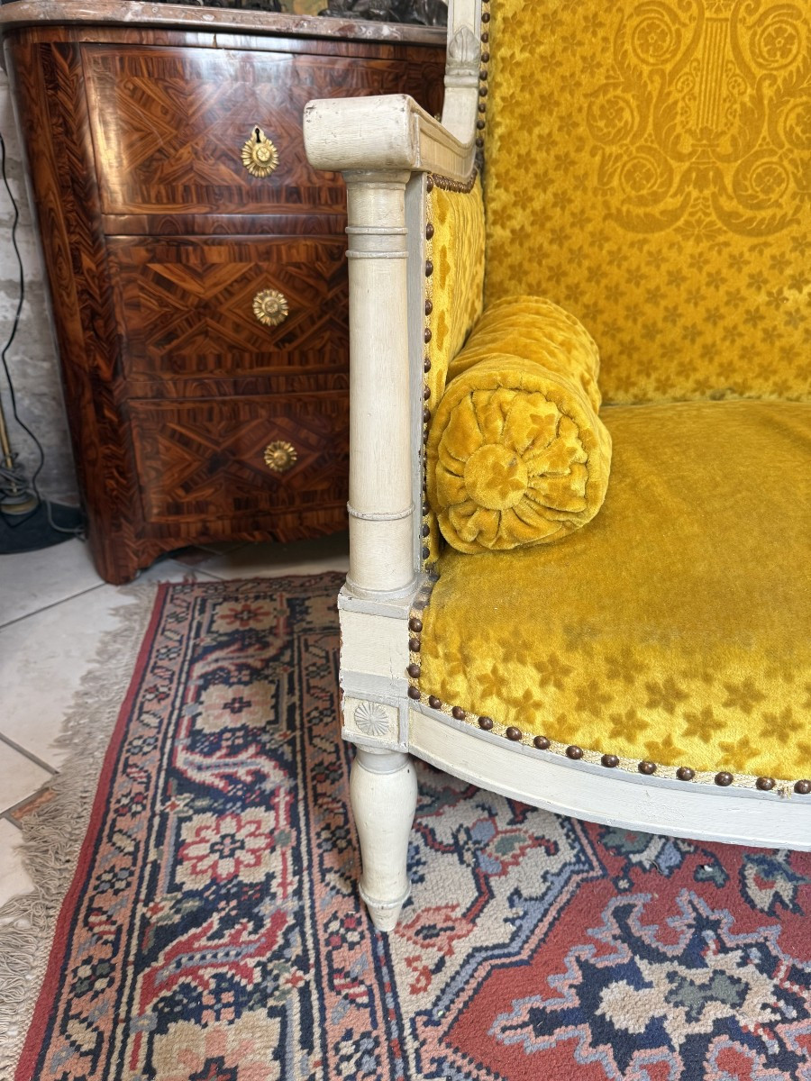 CANAPE - BANQUETTE A ACCOTOIRS DE STYLE DIRECTOIRE-photo-2