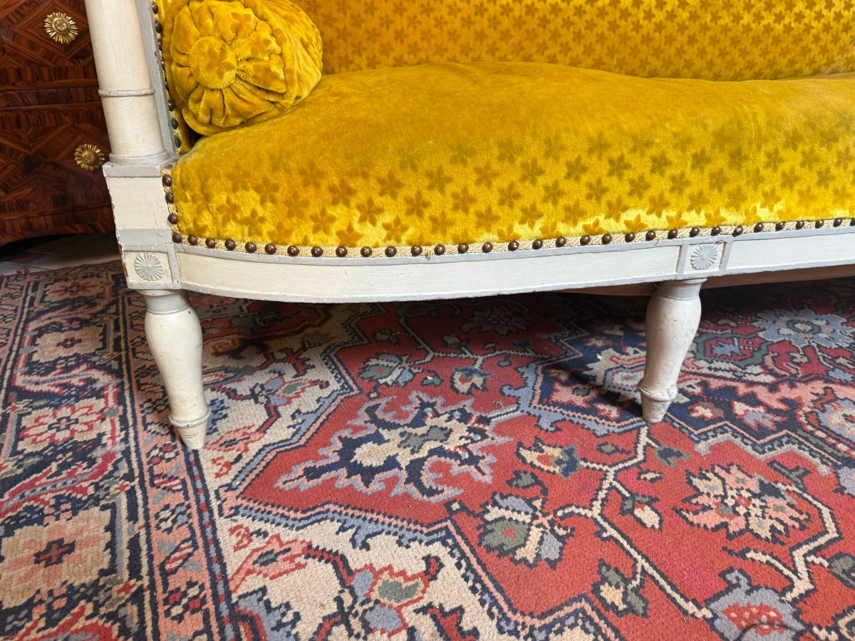 CANAPE - BANQUETTE A ACCOTOIRS DE STYLE DIRECTOIRE-photo-3