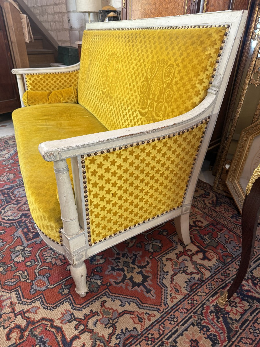 CANAPE - BANQUETTE A ACCOTOIRS DE STYLE DIRECTOIRE-photo-2
