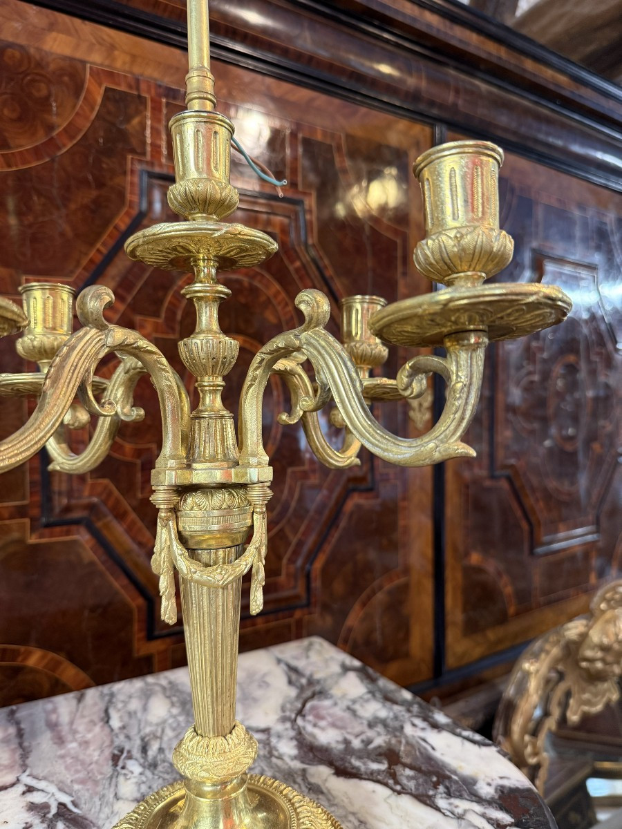 Pair Of Louis XVI Style Lamps - Candelabra-photo-1