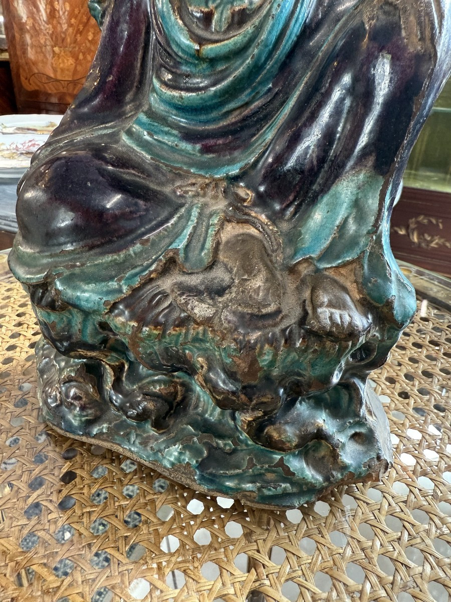 Glazed Stoneware Buddha, Ming Period, 18th Century-photo-3