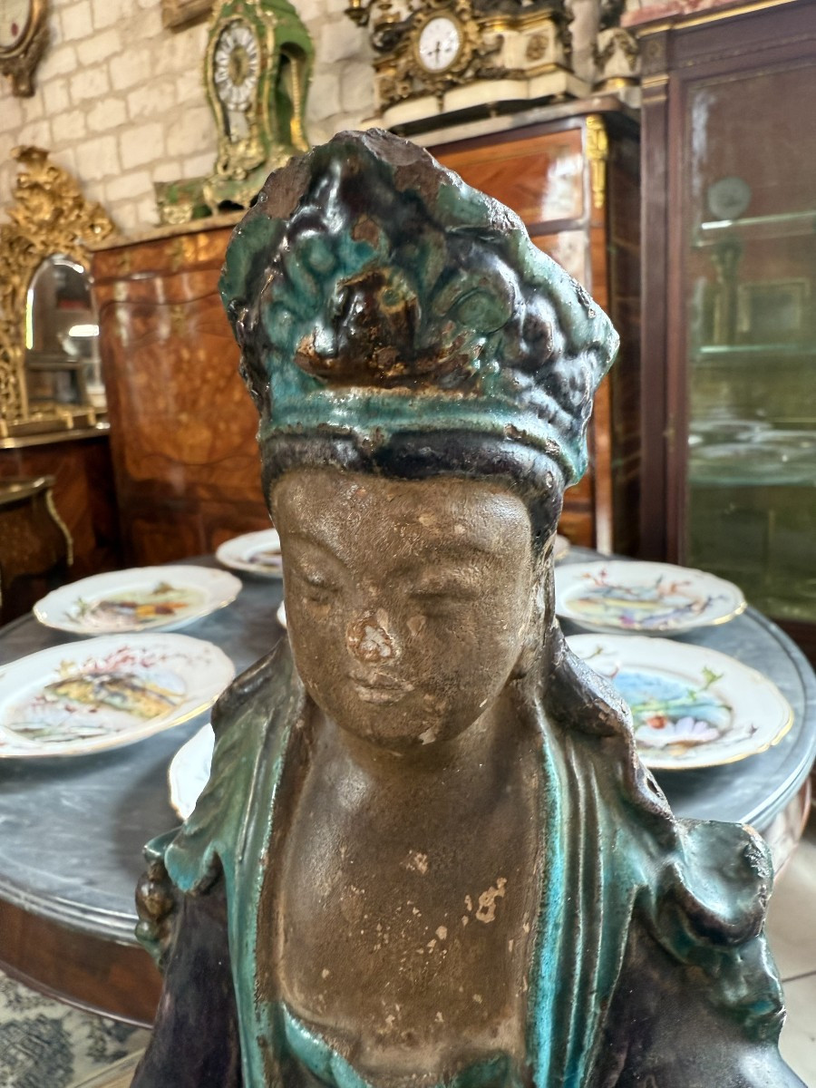 Glazed Stoneware Buddha, Ming Period, 18th Century-photo-4