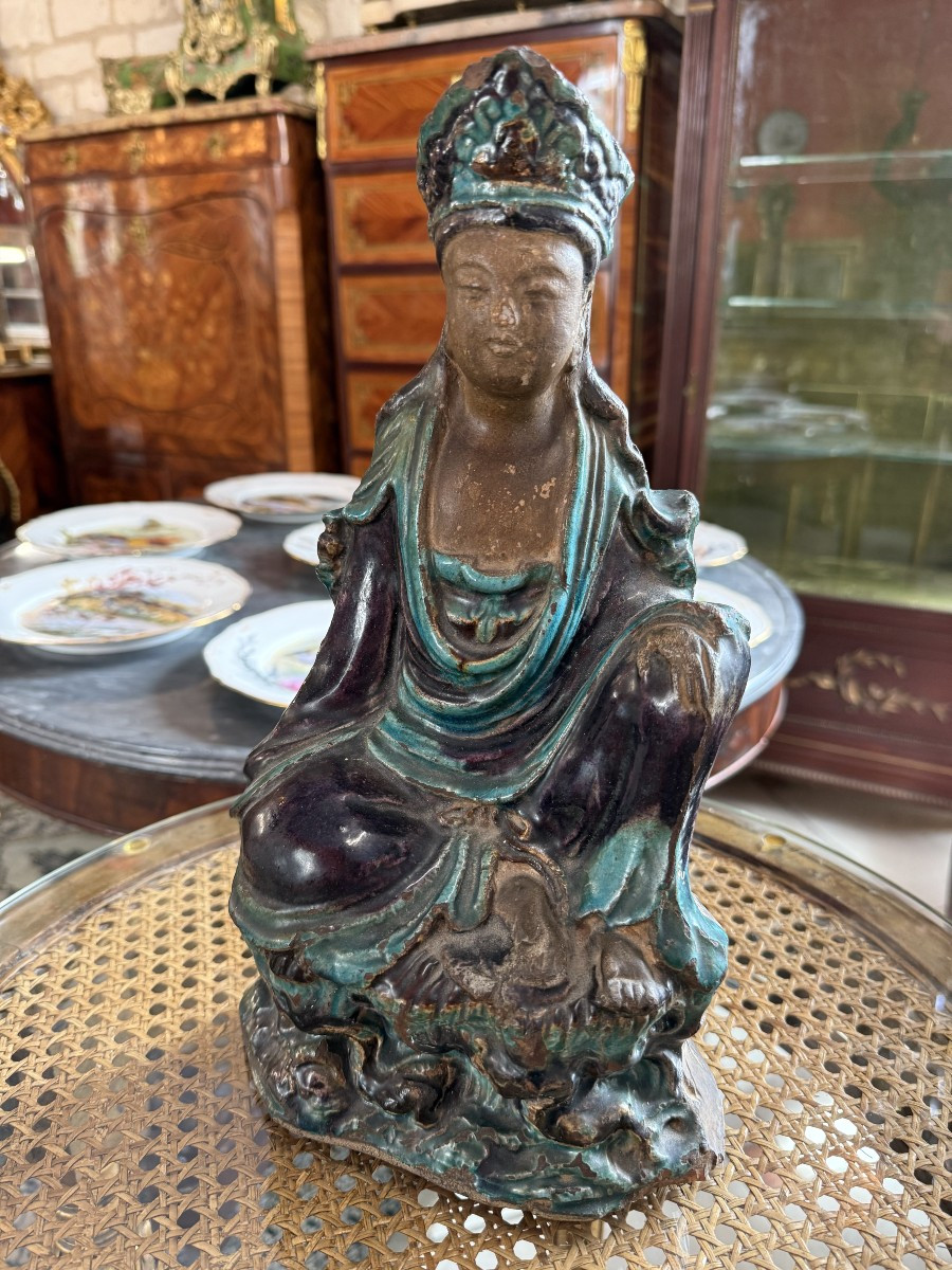 Glazed Stoneware Buddha, Ming Period, 18th Century
