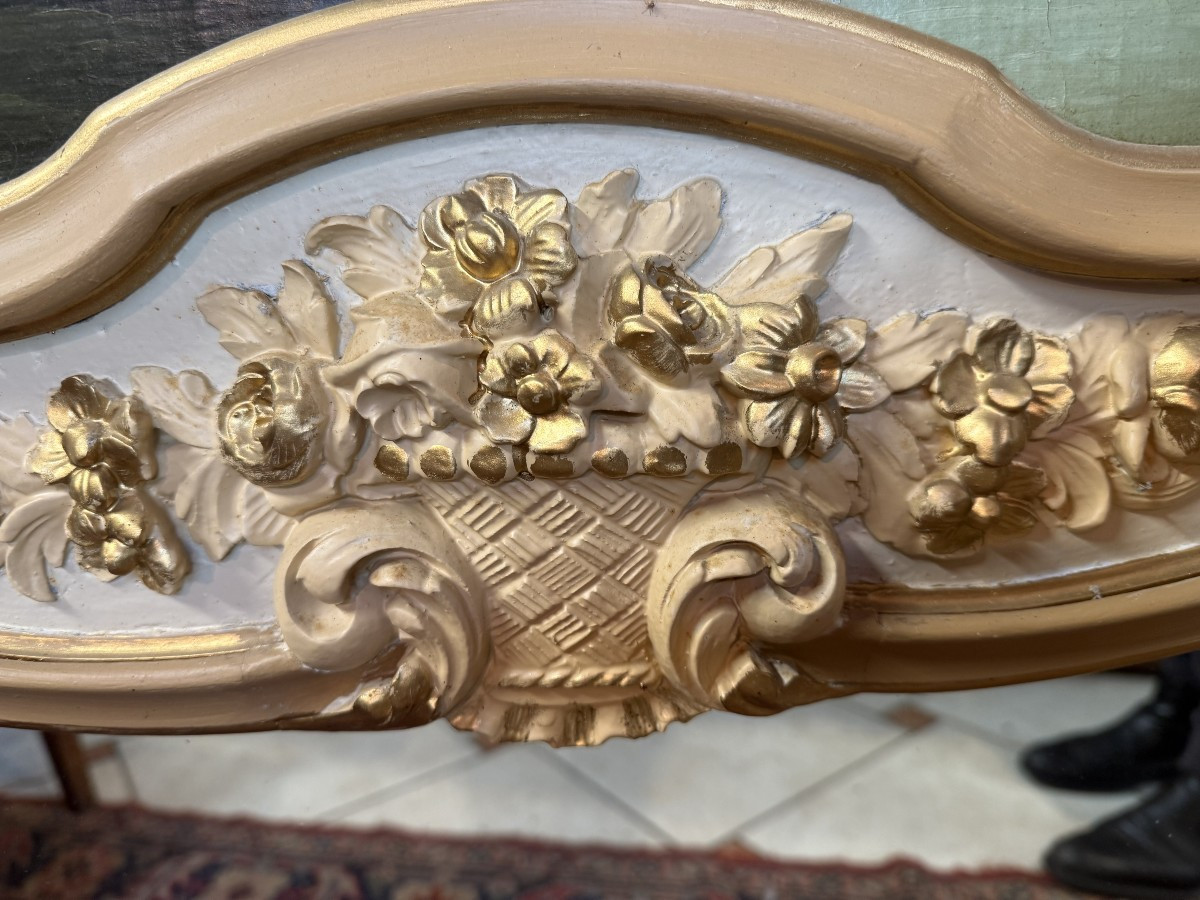 TRUMEAU DE STYLE LOUIS XV  EN BOIS LAQUE-photo-3