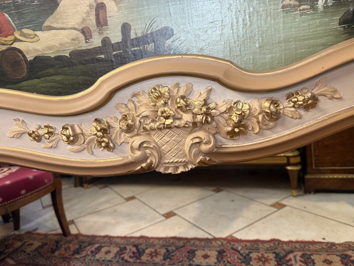 TRUMEAU DE STYLE LOUIS XV  EN BOIS LAQUE-photo-4