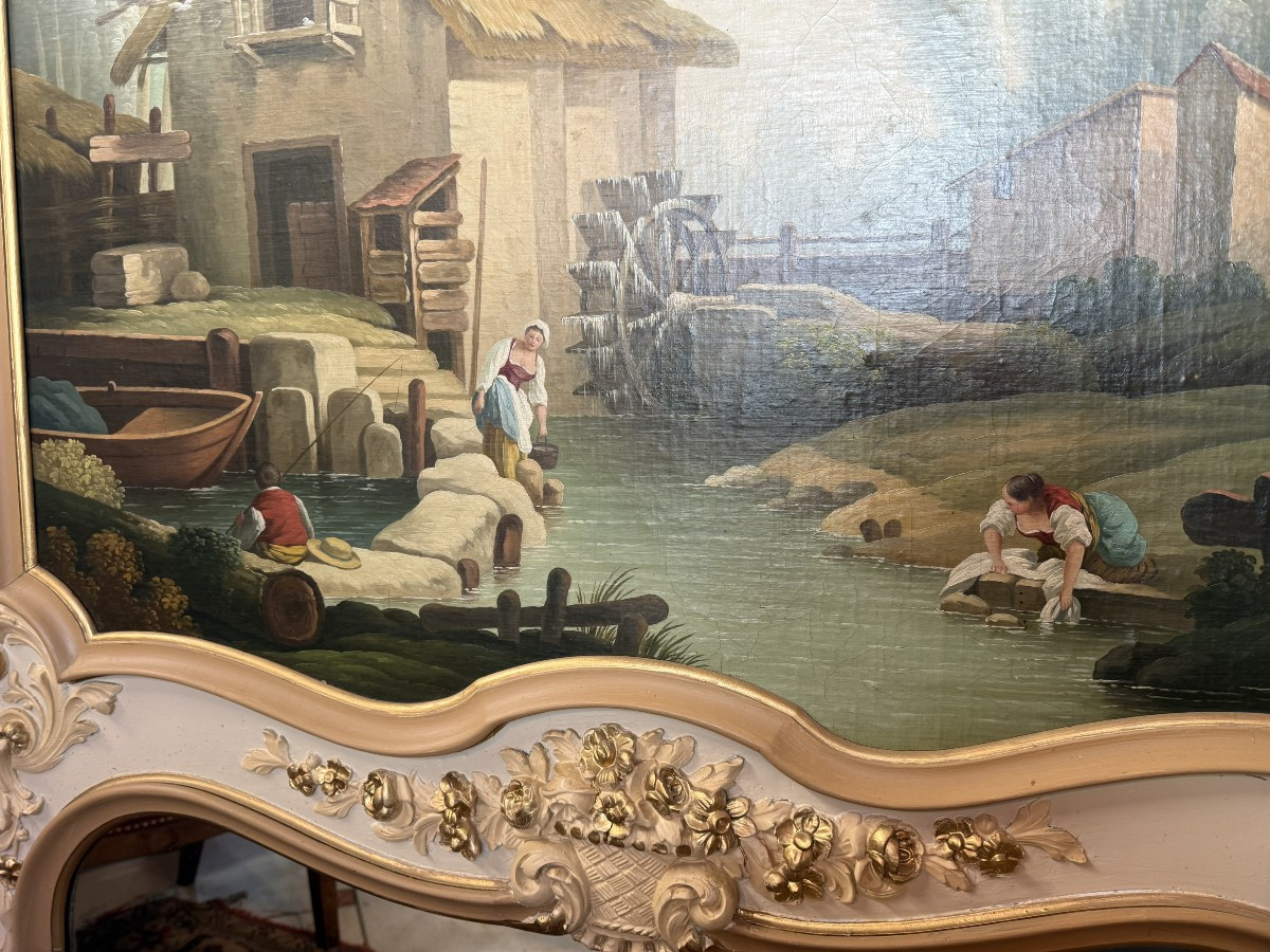 TRUMEAU DE STYLE LOUIS XV  EN BOIS LAQUE-photo-1