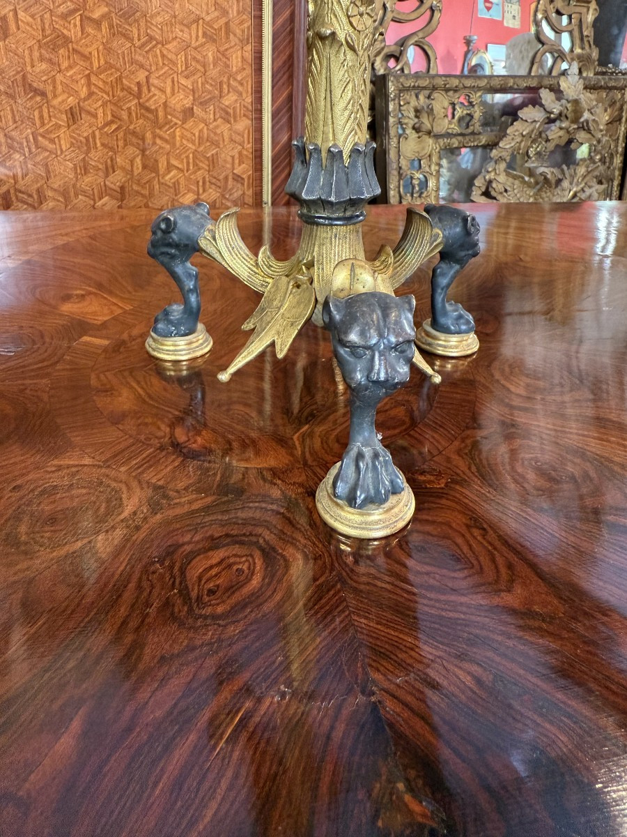 PAIRE DE CANDELABRES EN BRONZE NAPOLEON III d'après Emmanuel Fremiet-photo-2