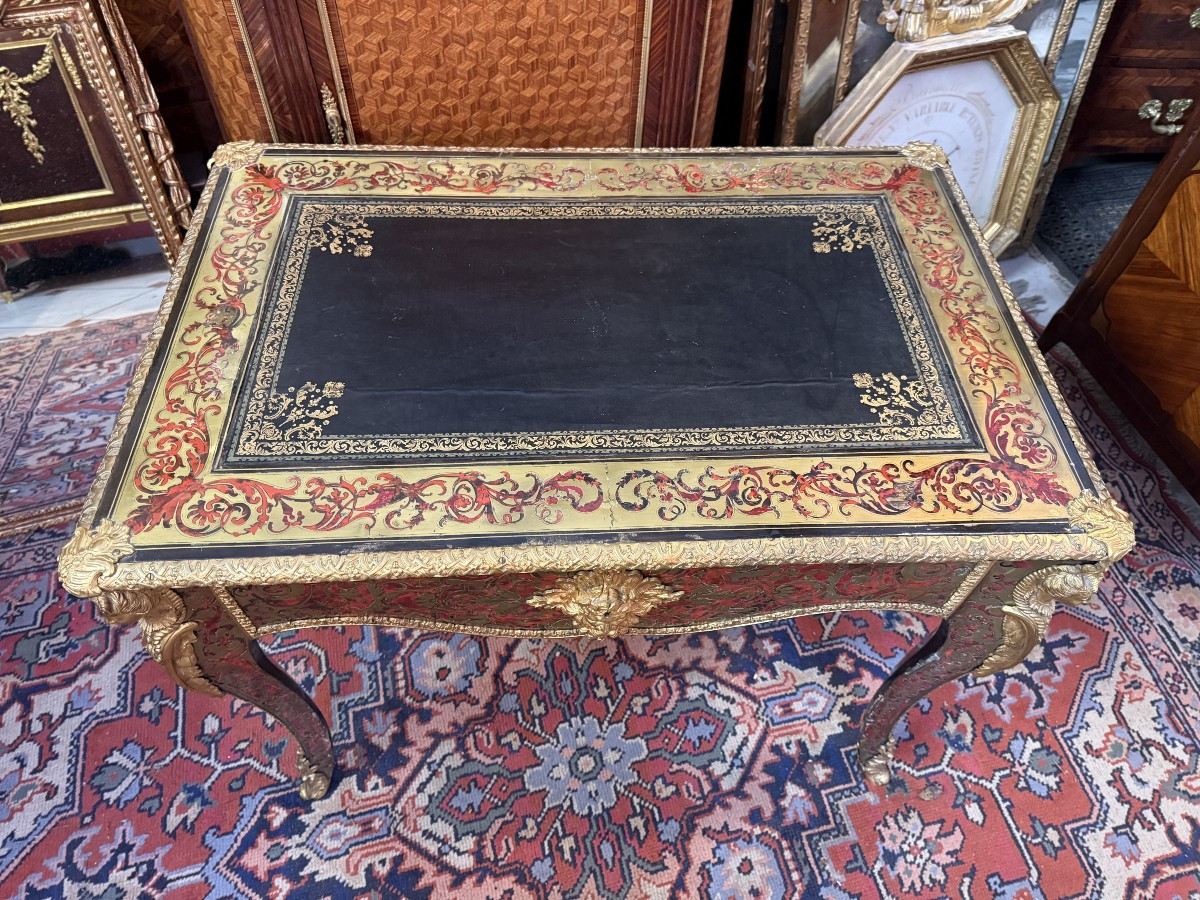 BUREAU EN  MARQUETERIE BOULLE EPOQUE NAPOLEON III-photo-5
