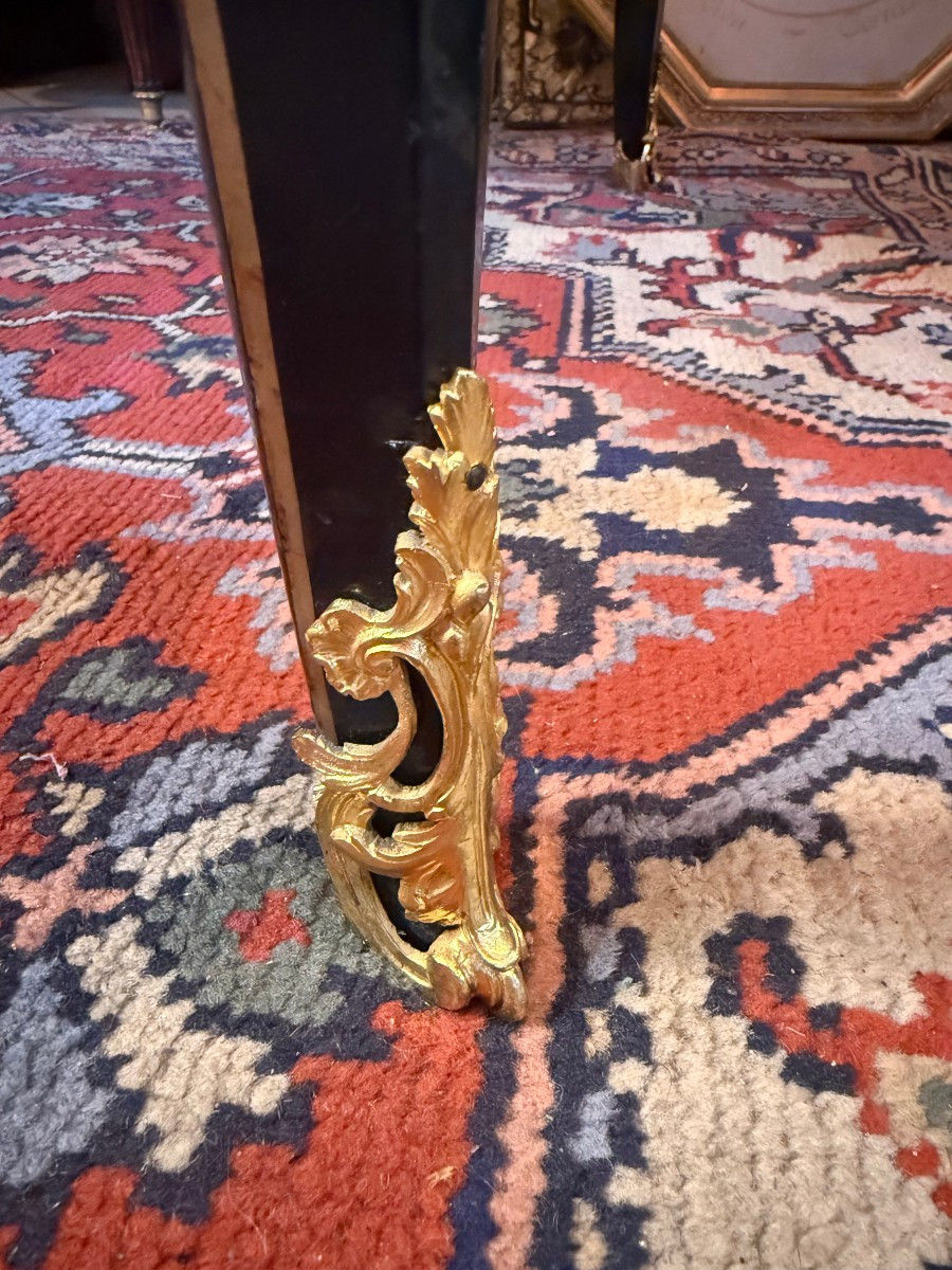 BUREAU PLAT DE STYLE LOUIS XV EN LAQUE DE CHINE DE LA MAISON PERRET & VIBERT-photo-7