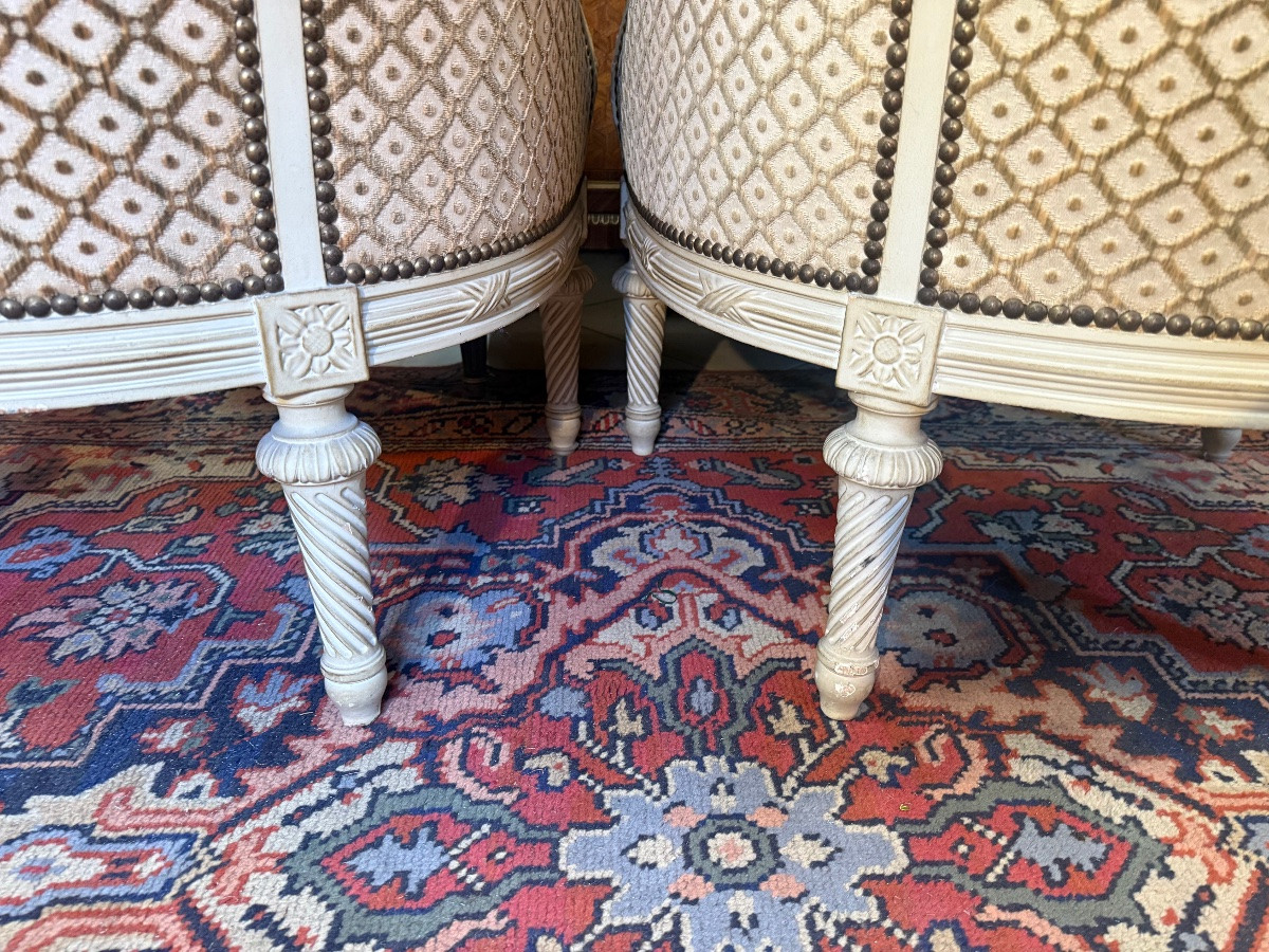 PAIRE DE BERGÈRE DE STYLE LOUIS XVl -photo-4