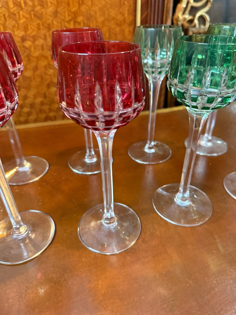 SERIE DE DOUZE VERRES A VIN DE LA CRISTALLERIE DE SAINT LOUIS-photo-3