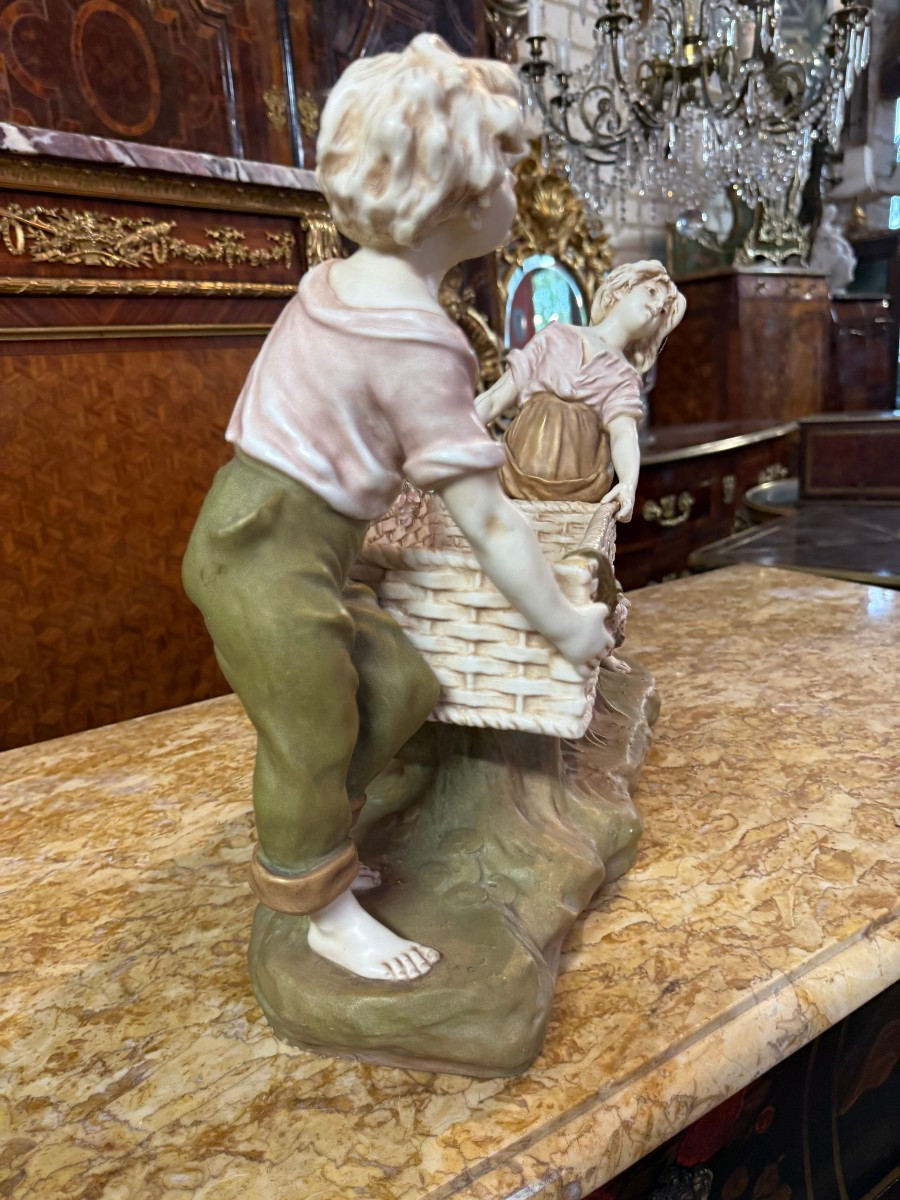 CENTRE DE TABLE EN PORCELAINE de la Manufacture ROYAL DUX- BOHÈME - TCHÉCOSLOVAQUIE-photo-4