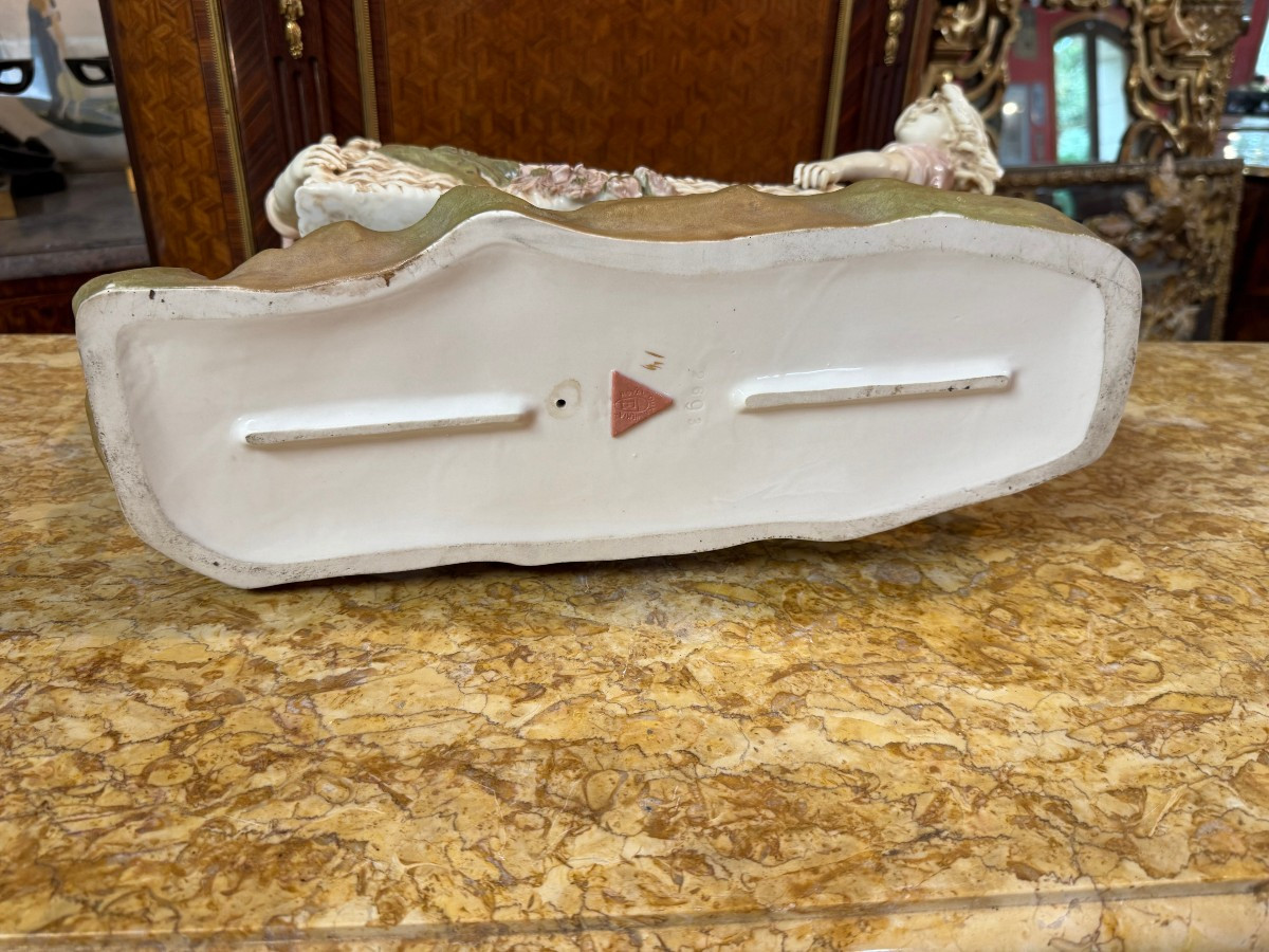 CENTRE DE TABLE EN PORCELAINE de la Manufacture ROYAL DUX- BOHÈME - TCHÉCOSLOVAQUIE-photo-2