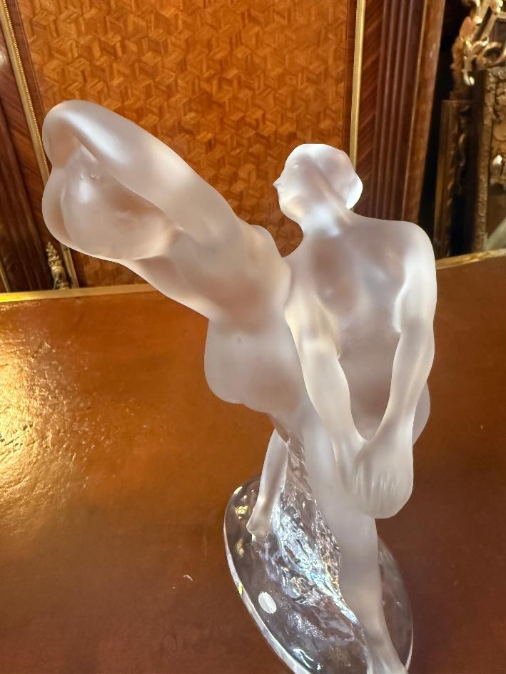 SCULPTURE MAISON LALIQUE « LES DEUX DANSEUSES »-photo-4