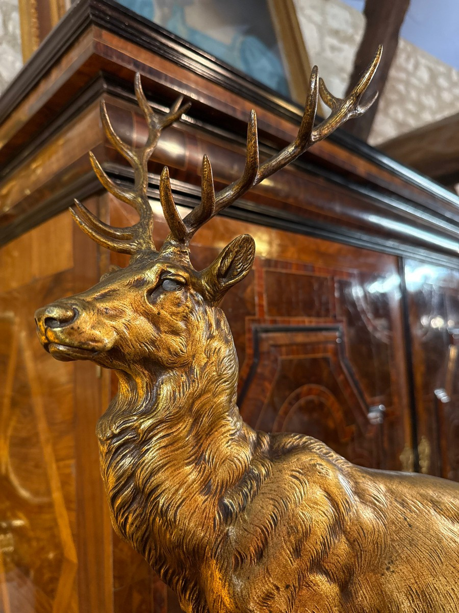 BRONZE « CERF ET BICHE » SIGNE J-E. MASSON-photo-2