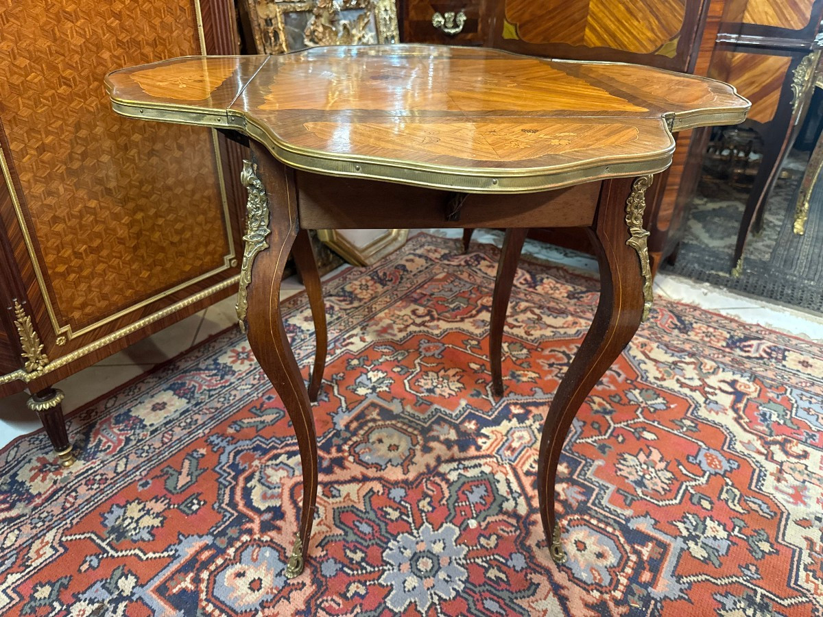 Louis XV Style Games Table, Also Known As A Handkerchief Table – 19th Century-photo-3