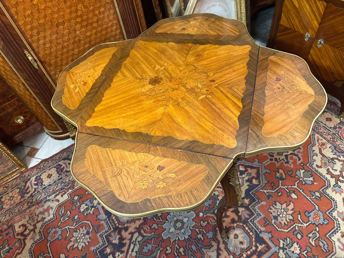 Louis XV Style Games Table, Also Known As A Handkerchief Table – 19th Century-photo-4