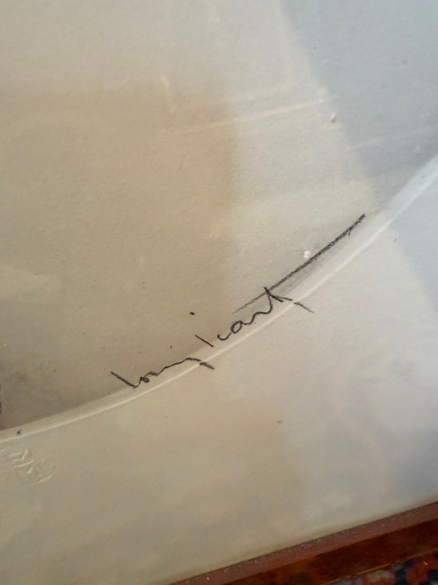 GRAVURE Louis ICART « Femme dénudée à l’oiseau »-photo-2