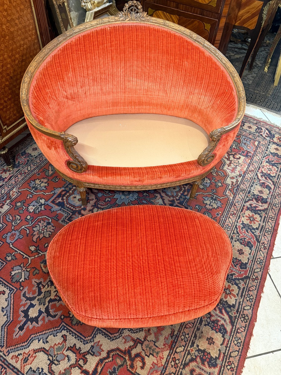 Louis XVI Style Basket-shaped Sofa-photo-3