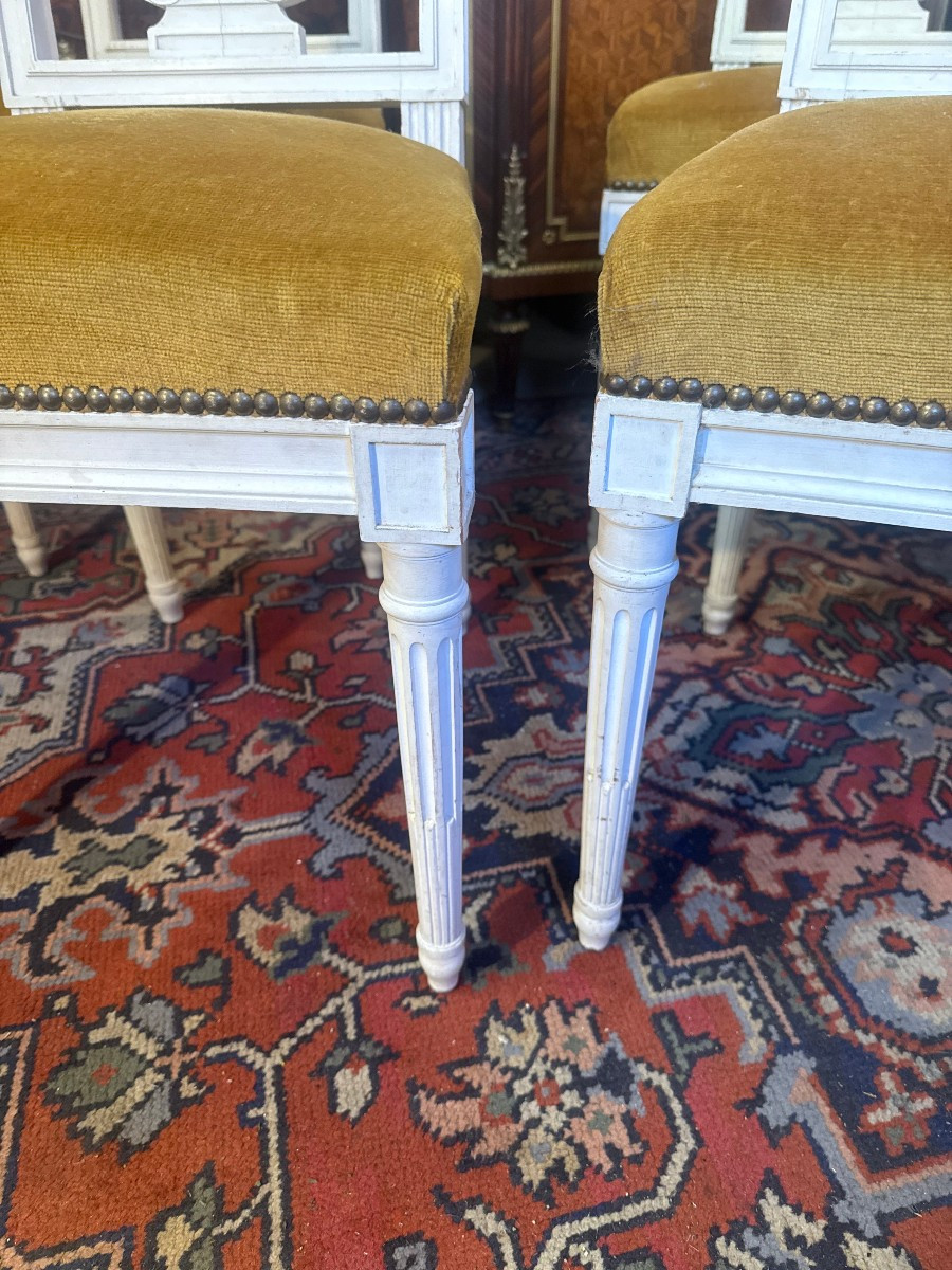 SERIE DE SIX CHAISES LYRE STYLE LOUIS XVI-photo-3