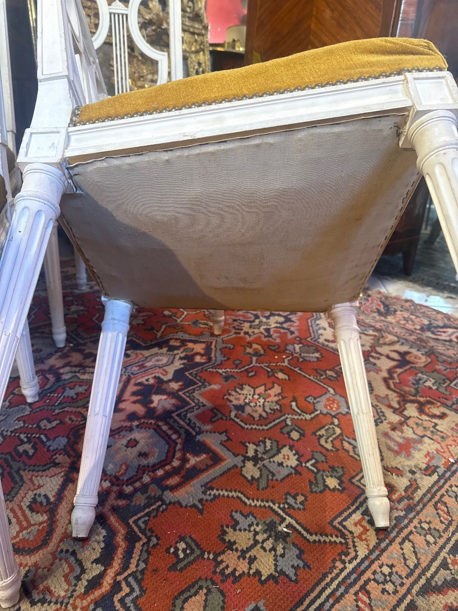 SERIE DE SIX CHAISES LYRE STYLE LOUIS XVI-photo-2