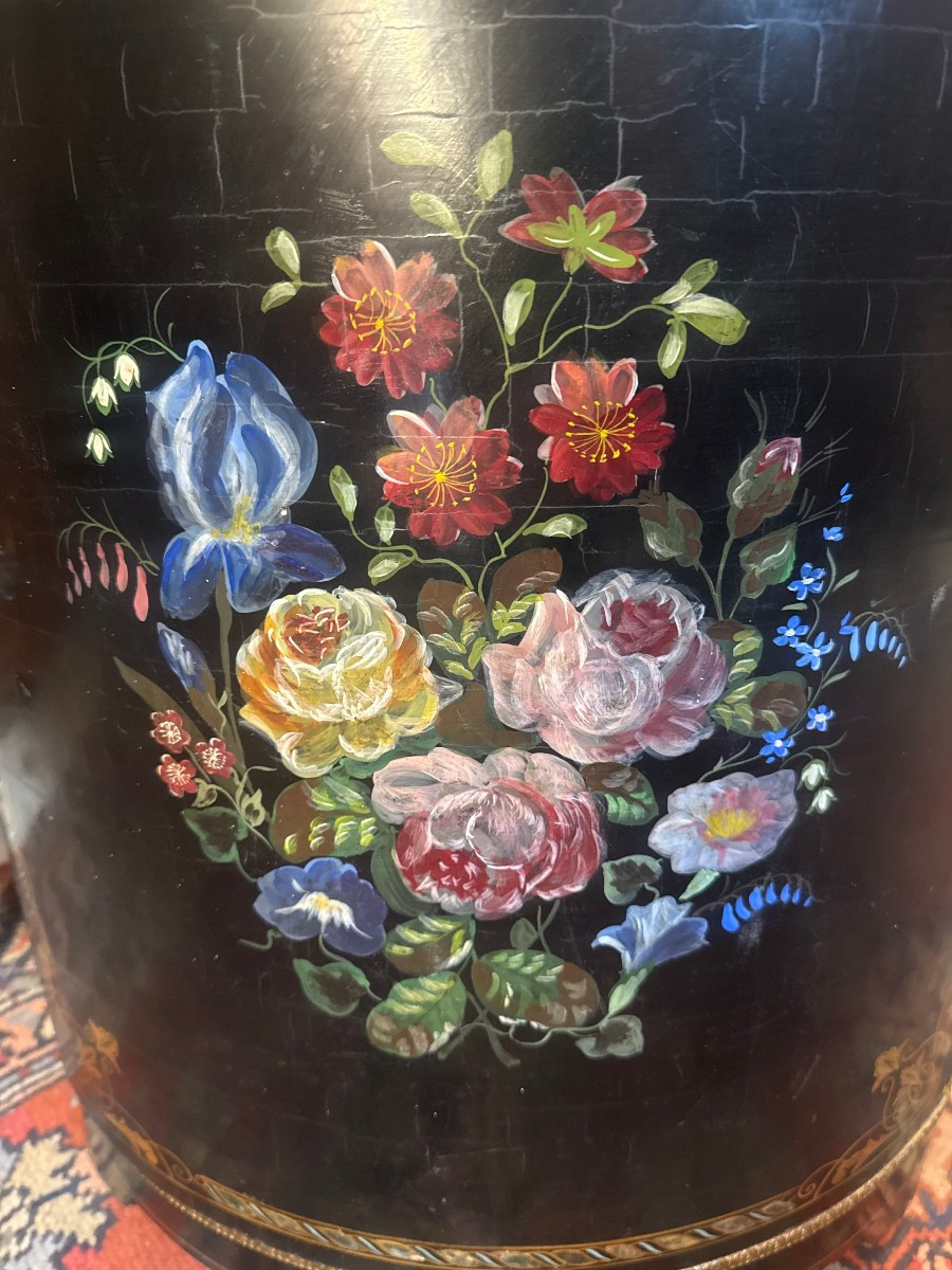 Napoleon III Corner Door In Blackened Wood-photo-2