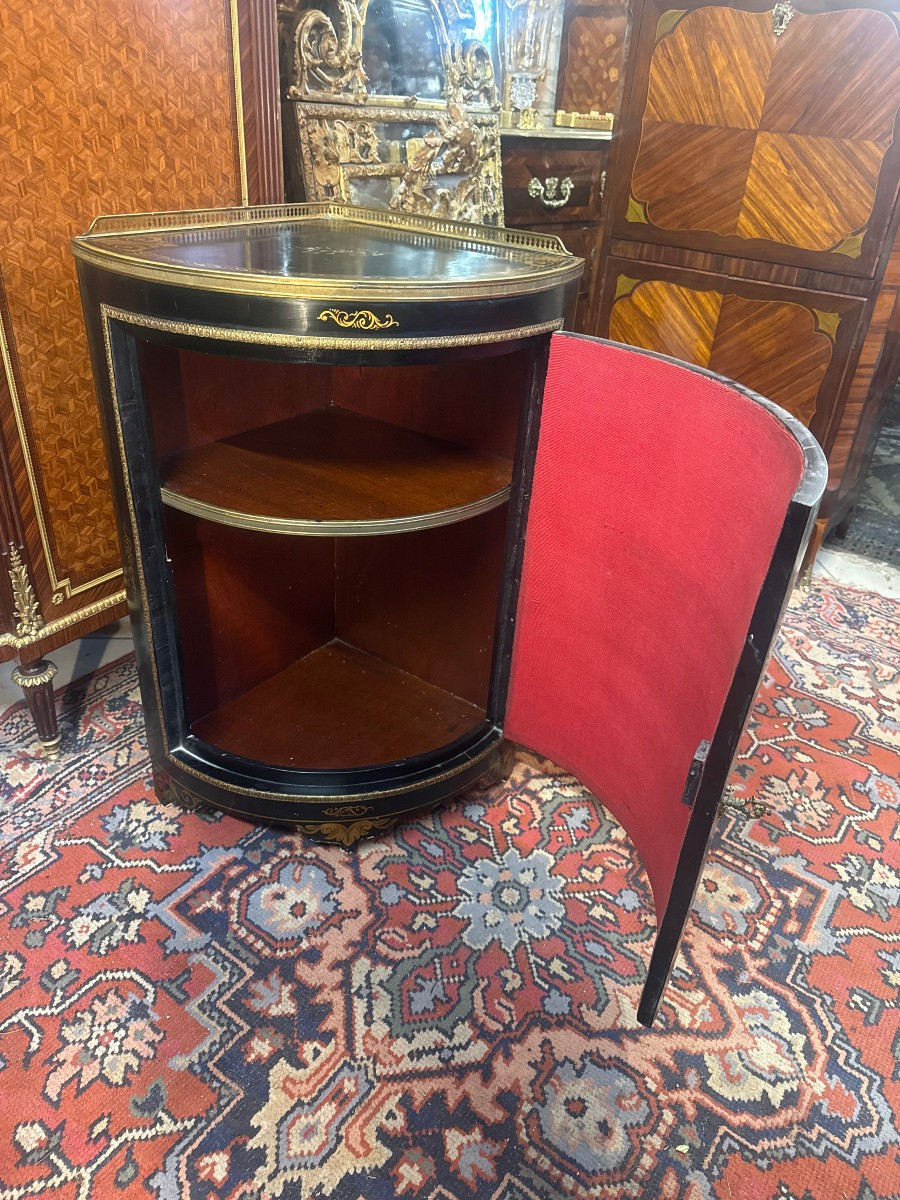 Napoleon III Corner Door In Blackened Wood-photo-3