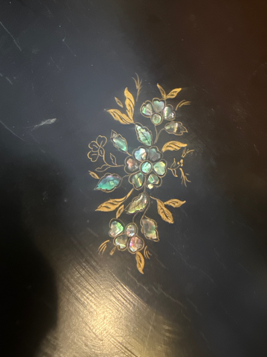 Napoleon III Corner Door In Blackened Wood-photo-1