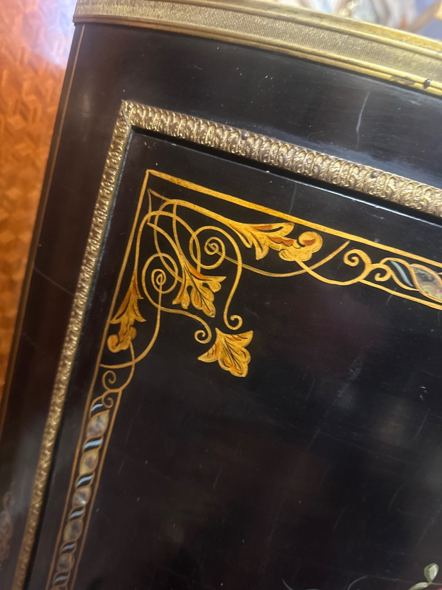 Napoleon III Corner Door In Blackened Wood-photo-3