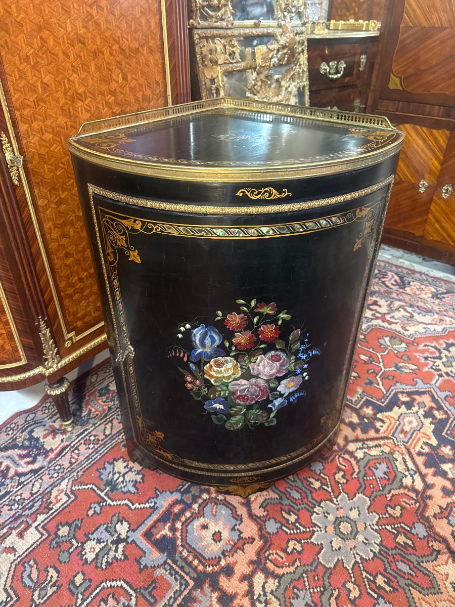 Napoleon III Corner Door In Blackened Wood