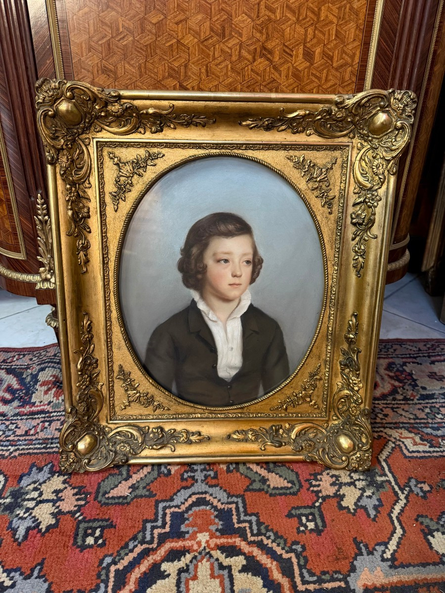 PASTEL DU 19ème REPRESENTANT UN JEUNE GARCON