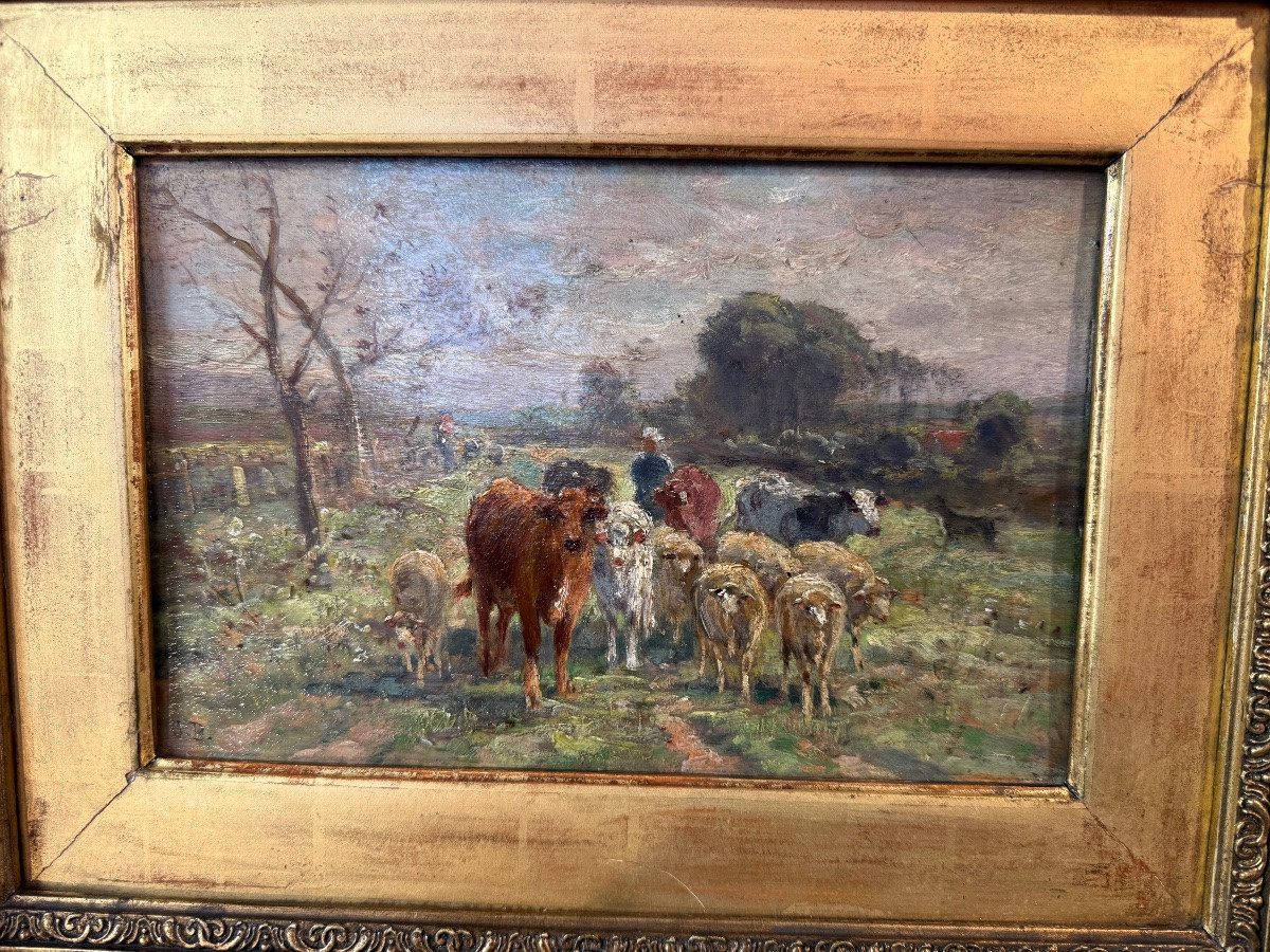 Oil Paintings On Panels By James Desvarreur Carpentier (1847-1937)-photo-3