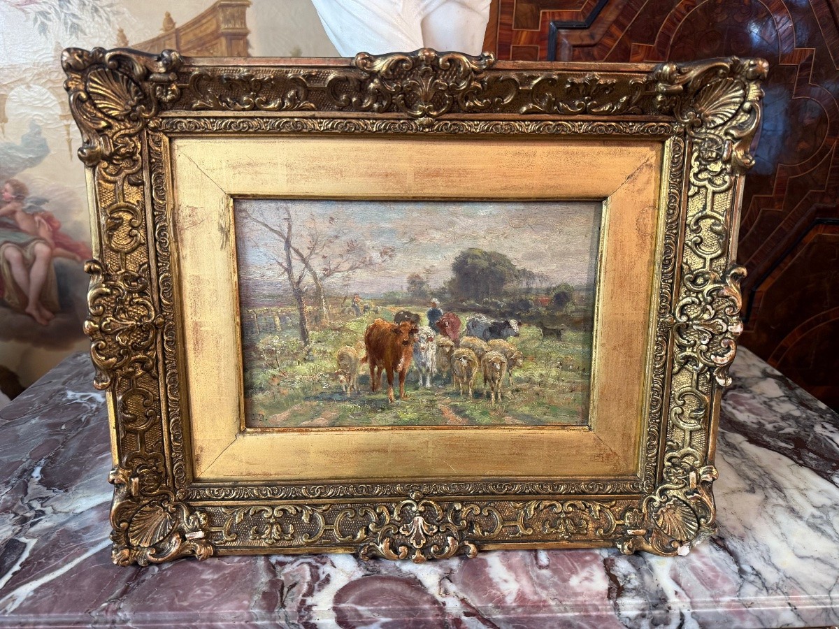 Oil Paintings On Panels By James Desvarreur Carpentier (1847-1937)-photo-5