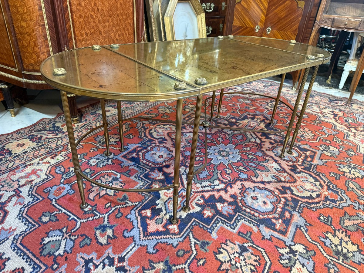 Tripartite Coffee Table Attributed To The House Of Bagues-photo-3