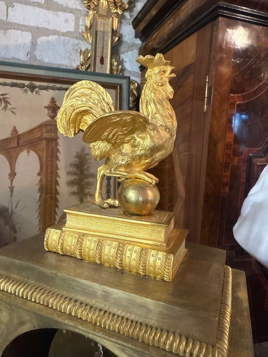 PENDULE EMPIRE EN BRONZE DORE "FOSSARD L AINE PARIS"-photo-4