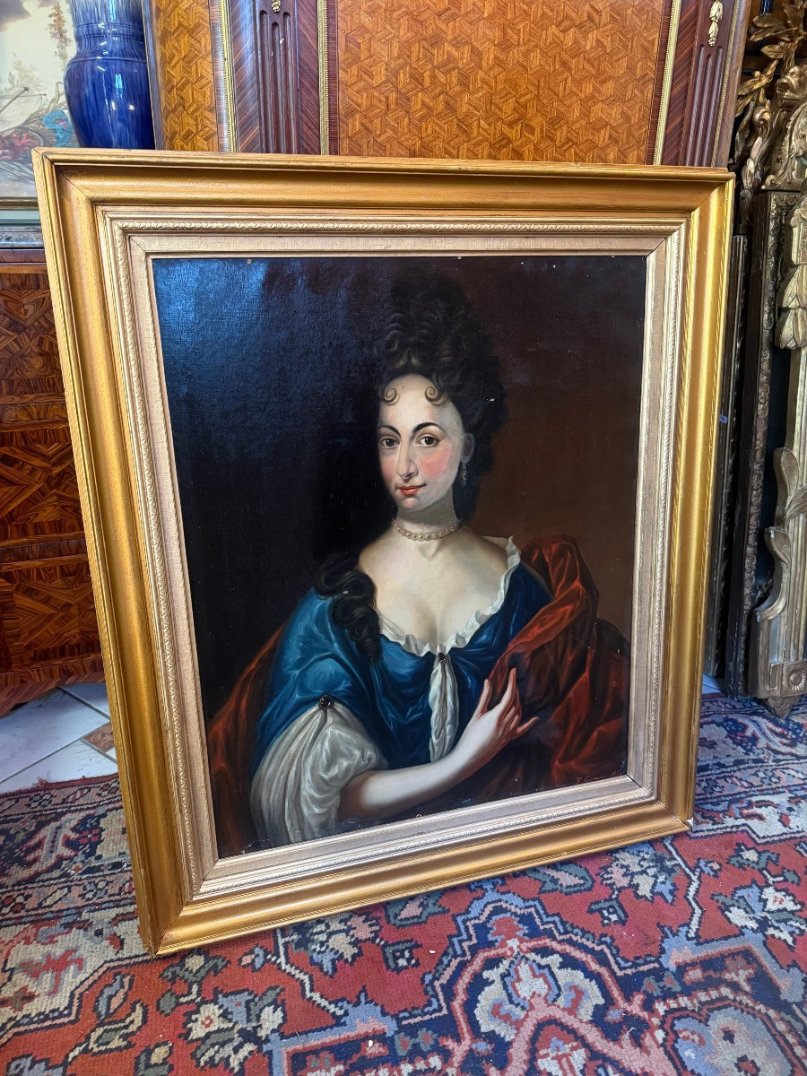 HUILE SUR TOILE PORTRAIT D'UNE ARISTOCRATE signé "R. COUTURIERS 1893"