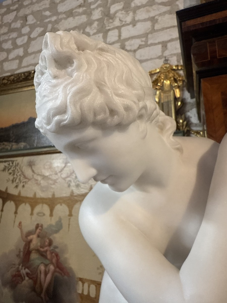 Sculpture "squatting Venus" After A Model By Pietro Bazzanti (1825/1895)-photo-3