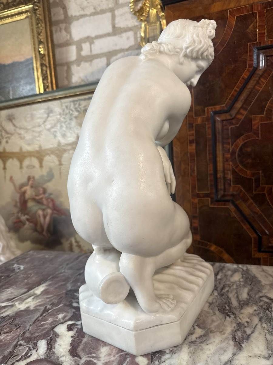 Sculpture "squatting Venus" After A Model By Pietro Bazzanti (1825/1895)-photo-2
