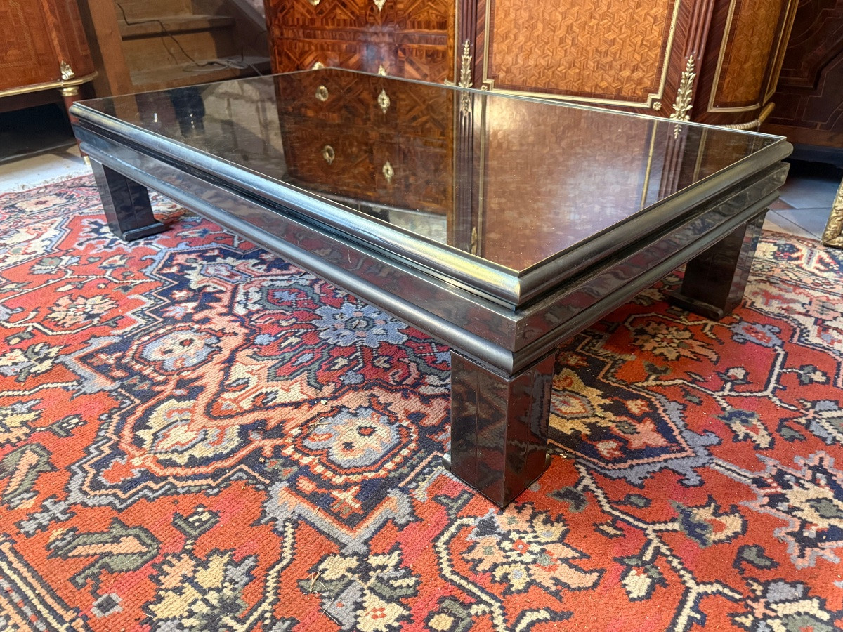 TABLE BASSE EN METAL NOIR DES ANNEES 1970-photo-3