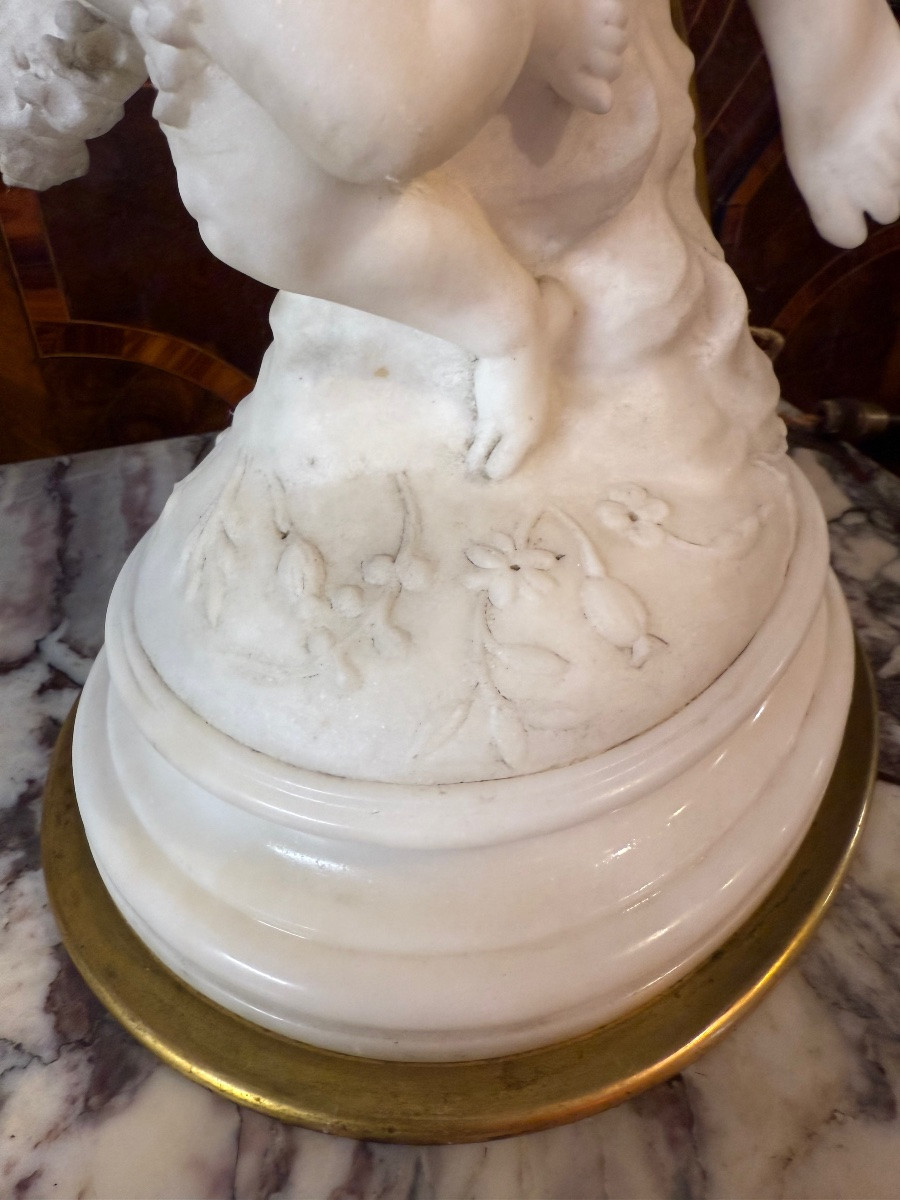  Carrara Marble Sculpture Signed Pradier -photo-8