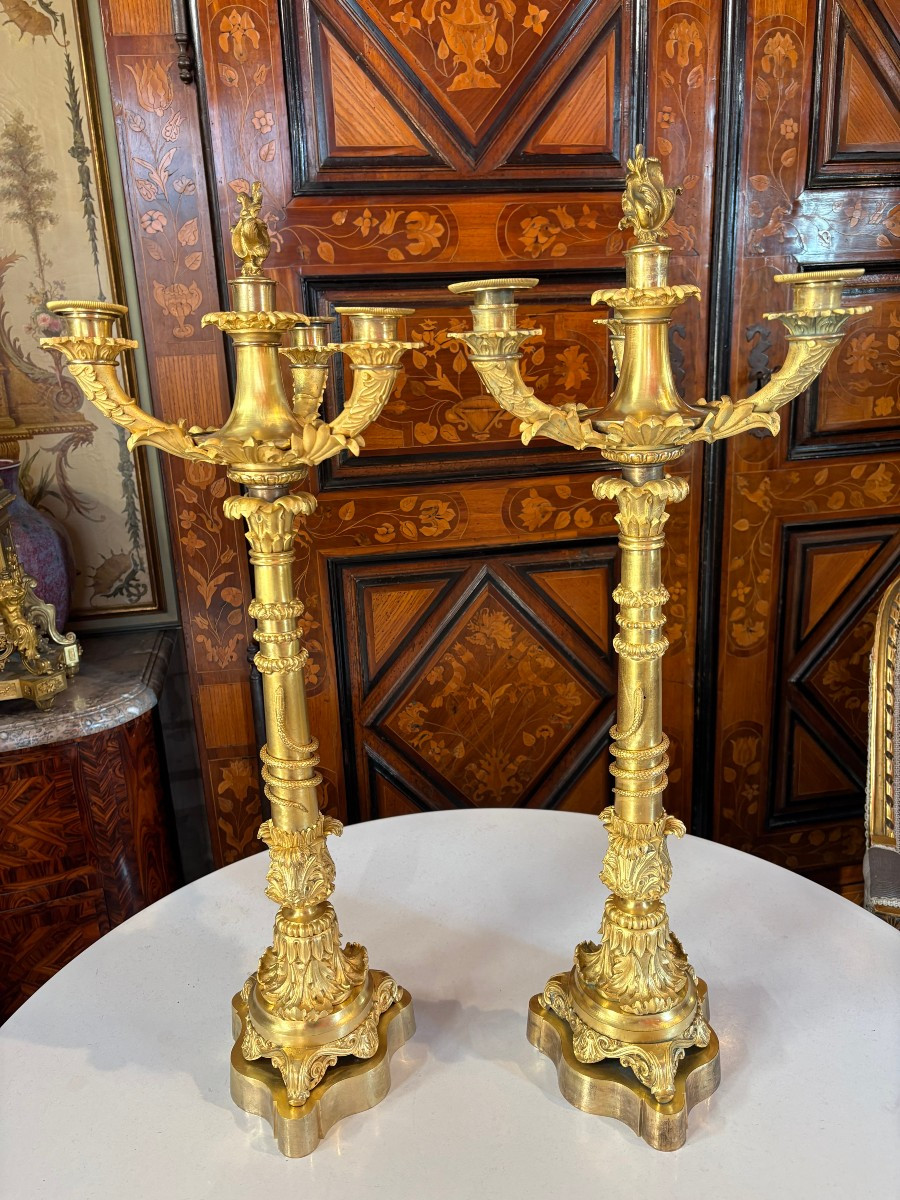 Pair Of Charles X Period Candelabra