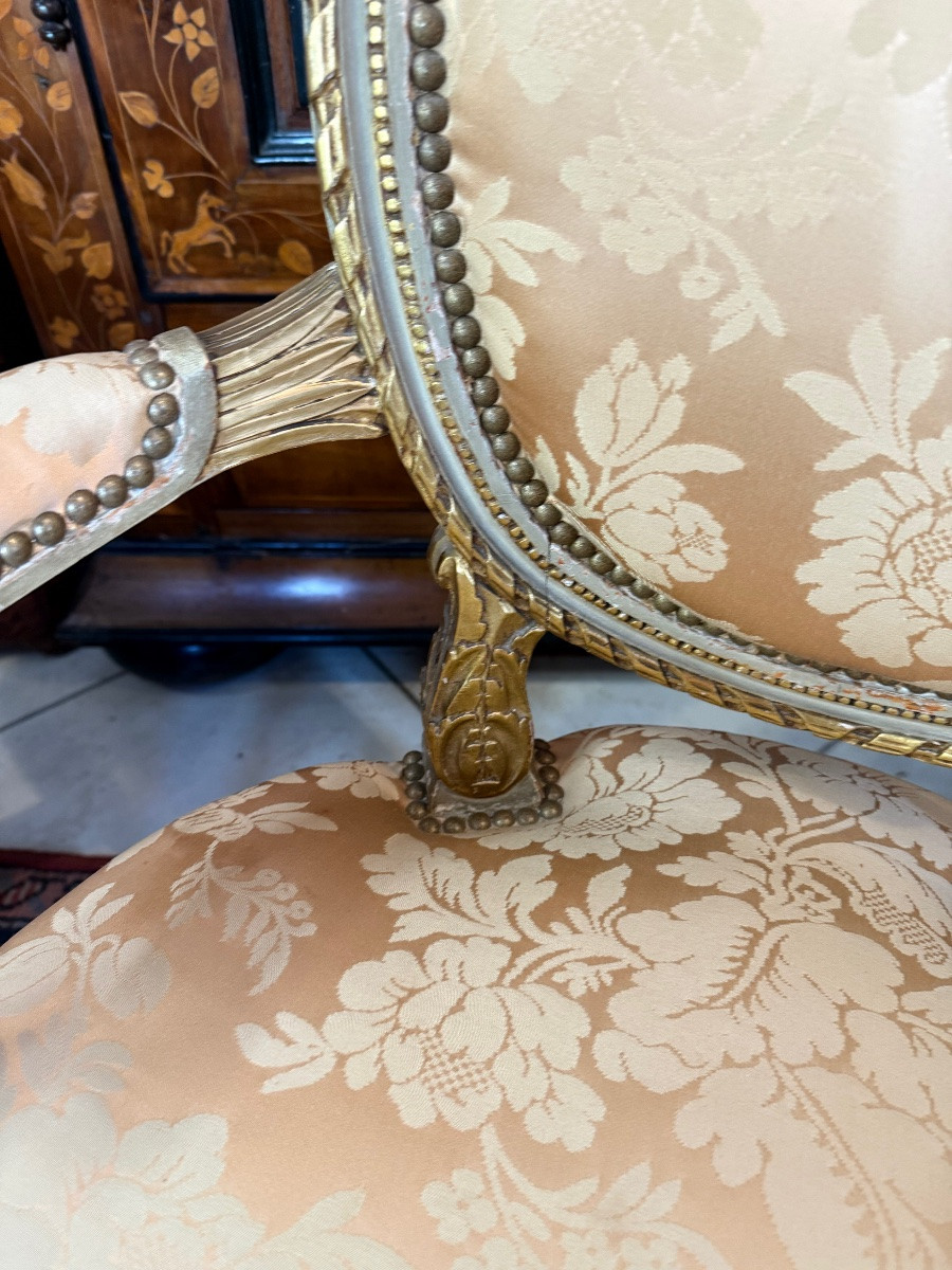 SERIE DE QUATRE FAUTEUILS DE STYLE LOUIS XVI-photo-2