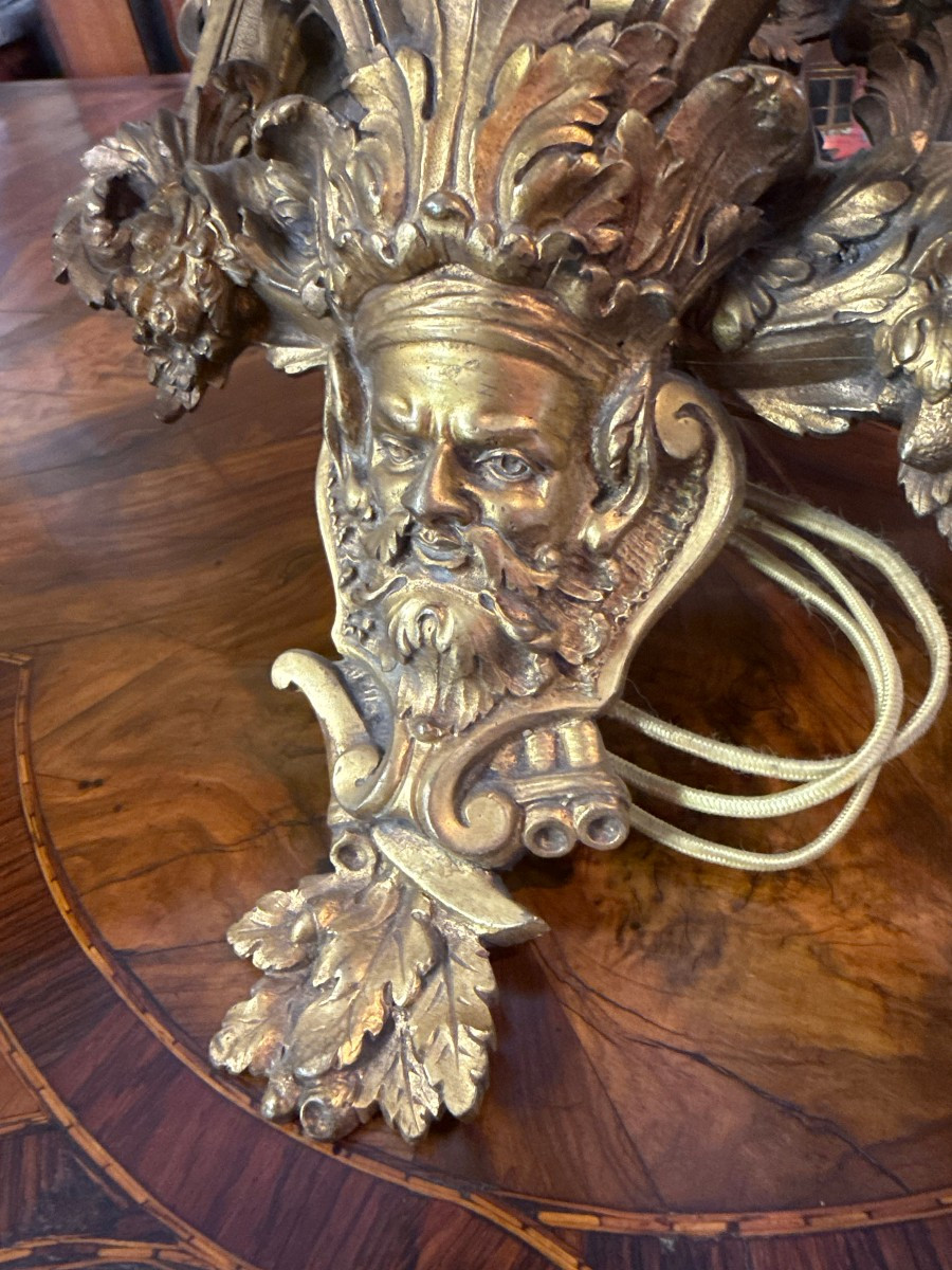 APPLIQUE EN BRONZE DORE DE STYLE LOUIS XVI-photo-2