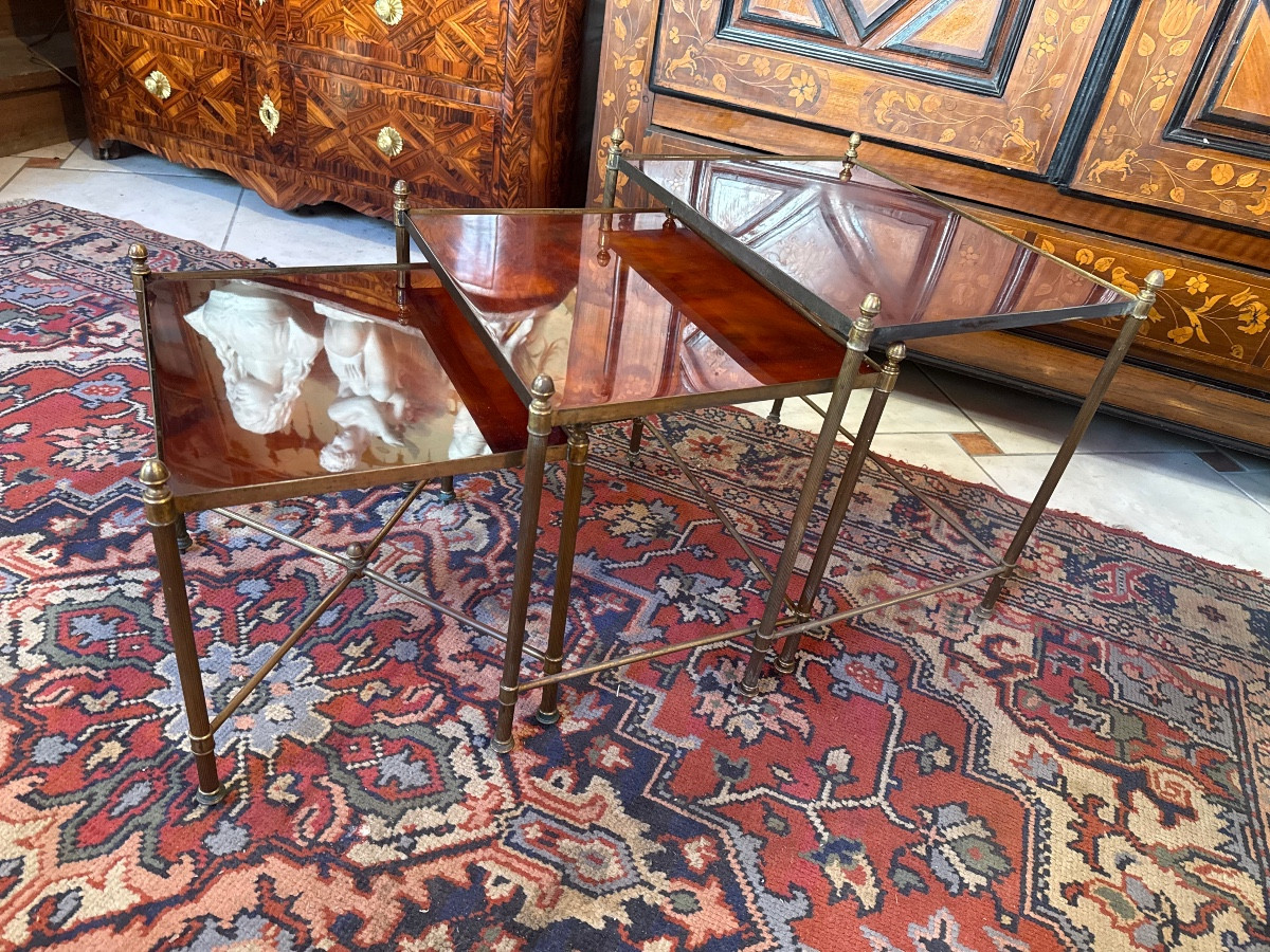  SERIE DE TROIS TABLES GIGOGNE DE LA MAISON BAGUES-photo-2
