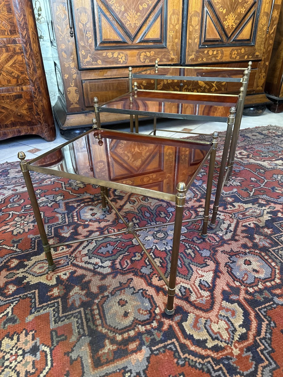  SERIE DE TROIS TABLES GIGOGNE DE LA MAISON BAGUES-photo-1