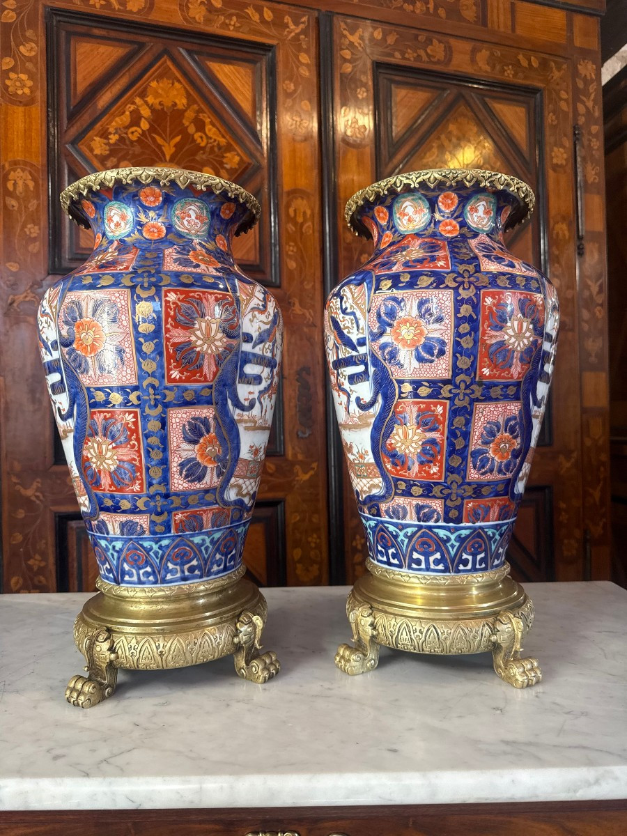 Pair Of Imari Porcelain Vases-photo-1