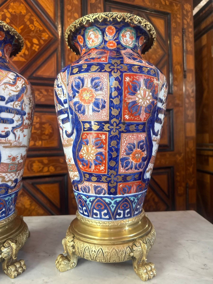 Pair Of Imari Porcelain Vases-photo-2